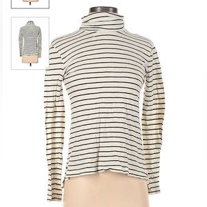 Madewell women’s whisper cotton turtleneck in ronnie stripe in Large